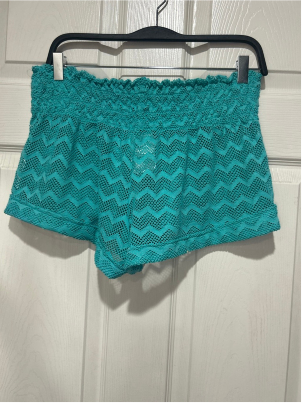 Women's Roxy Teal Crochet Knit Swim Coverup Shorts